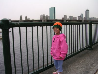Mia at the Charles River