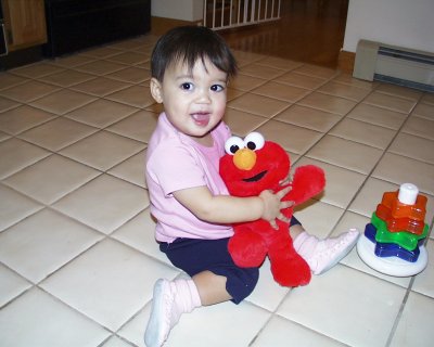 Mia with Elmo on her birthday