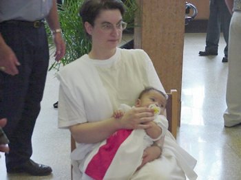 Mom and Mia at Baptism